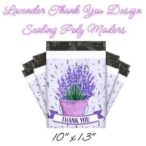 Lavender Thank You Poly Mailers Qty 20 Size 10x13